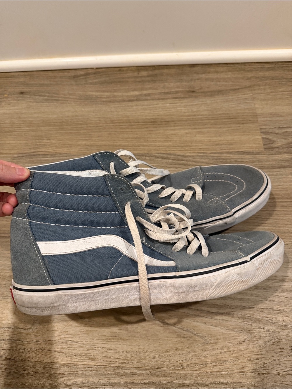 Vans Sk8-Hi Classic High-Top Sneakers in Slate Blue and White